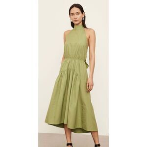 Vince Draped Neck Halter Dress in Green NWT Size Large